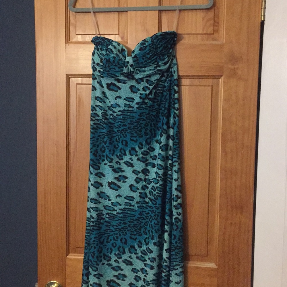 Cheetah open back maxi dress
